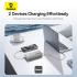 Baseus Free2Pull 20000mAh Power Bank with Built-in Retractable Type-C Cable for Laptop - 65W Fast Charging, Digital Display - Silver
